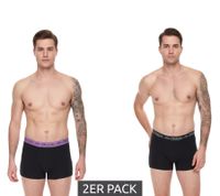 6er Sparpack Kappa Herren Boxershorts mit Marken Schriftzug und Logo Unterhose Schwarz/Violett Schwarz/Hellgrau
