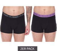 6er Sparpack Kappa Herren Boxershorts mit Marken Schriftzug und Logo Unterhose Schwarz/Violett Schwarz/Hellgrau