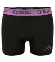 6er Sparpack Kappa Herren Boxershorts mit Marken Schriftzug und Logo Unterhose Schwarz/Violett Schwarz/Hellgrau
