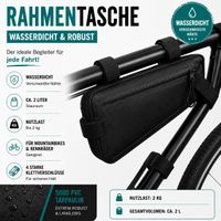 Sacoche de cadre étanche avec coutures soudées, sacoche de vélo, accessoire vélo, volume total env. 2 L, A0001293, Noir