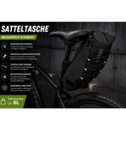 Waterproof bicycle saddle bag with welded seams – approx. 6L total capacity – Black (A0001293)