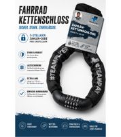 Candado de cadena para bicicleta con combinación de 5 dígitos, accesorio para bicicleta, aprox. 120 cm, A0008352, negro