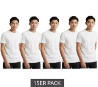 15er Sparpack hochwertige SCOTCH & SODA Crew Neck Herren Unterziehshirt Basic-Shirt T-Shirt Baumwoll-Shirt SSFA25M2312806 100 Weiß