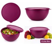 Practical 8-liter food storage container with lid – Large plastic bowl for storing salads, fruit, and food purple