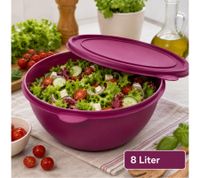 Practical 8-liter food storage container with lid – Large plastic bowl for storing salads, fruit, and food purple