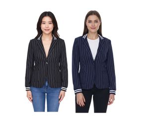 Blazer femme AjC - Veste tailleur à un bouton - Noir ou marine