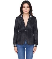 Blazer femme AjC - Veste tailleur à un bouton - Noir ou marine