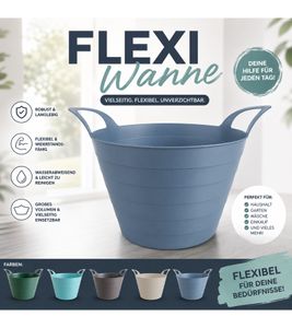 Cubo universal/flexible de 30 litros con asas ergonómicas, también apto como cesta de jardín o cesto de ropa, aprox. 54 x 42 x 36 cm - No disponible en color
