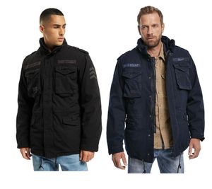 Veste de terrain Brandit M65 Giant, robuste et élégante, idéale pour la mi-saison. Veste en coton avec capuche, référence B3101, coloris noir ou bleu marine.