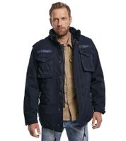 Veste de terrain Brandit M65 Giant, robuste et élégante, idéale pour la mi-saison. Veste en coton avec capuche, référence B3101, coloris noir ou bleu marine.