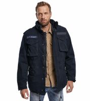 Veste de terrain Brandit M65 Giant, robuste et élégante, idéale pour la mi-saison. Veste en coton avec capuche, référence B3101, coloris noir ou bleu marine.