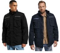 Veste de terrain Brandit M65 Giant, robuste et élégante, idéale pour la mi-saison. Veste en coton avec capuche, référence B3101, coloris noir ou bleu marine.