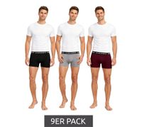 Pack de 9 bóxers básicos Le Coq Sportif para hombre, ropa interior de algodón, gris/burdeos/negro