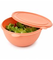 Praktische 4 Liter Frischhalte-Schüssel mit Deckel Runde Kunststoffschüssel zur Aufbewahrung von Lebensmitteln 2 Farben erhältlich Orange/Lila