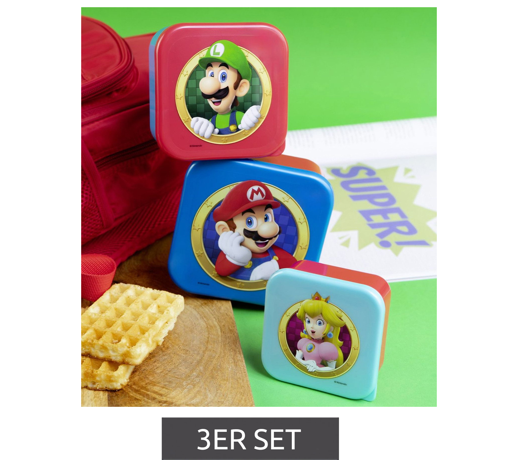 SUPER MARIO Brotdose 3er Set, 300-800ml, mit Charakter-Motiv