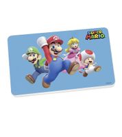 SUPER MARIO Frühstücksbrettchen mit den Charakteren von Mario, Luigi, Prinzessin Peach und Toad 23,5 cm x 14 cm Melamin-Brettchen Blau