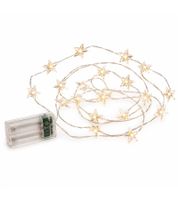 3er Pack Stimmungsvolle LICHTMOMENTE LED-Draht mit Sternen-Motiv Lichterkette mit Timerfunktion 2,1 Meter 20 LEDs warmweiße Mikro-LED-Lämpchen 9843947 Silber
