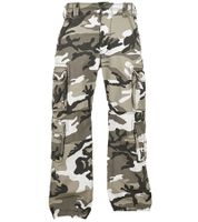 Durable Brandit Pure Vintage Men's Cotton Cargo Trousers – Outdoor & Work Pants with 8 Pockets (Olive Green, Black, or Camouflage)