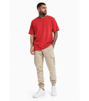 Comfortable URBAN CLASSICS men's cargo trousers made of pure cotton (320 g/m²) – ideal for everyday wear; available in grey, beige, khaki, or brown
