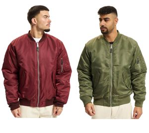 Classic Brandit Men's MA-1 Bomber Jacket with Padded Lining (Model B3149) – Wine Red and Olive Green
