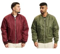 Classic Brandit Men's MA-1 Bomber Jacket with Padded Lining (Model B3149) – Wine Red and Olive Green