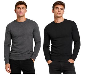 Casual Merchcode men's sweatshirt / cotton pullover / crew-neck sweater (210 g/m²) in anthracite and black