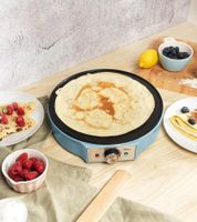 giles & posner Crepes-Maker mit Antihaft-Kochfläche Crêpes-Maschine einstellbarer Temperaturregler 1000W EK6223GSBLVDE Blau