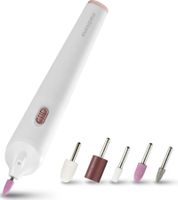 Set eléctrico de manicura y pedicura medisana MP 900 con 5 accesorios y luz LED de precisión para una visibilidad óptima y una aplicación precisa (85156, blanco)