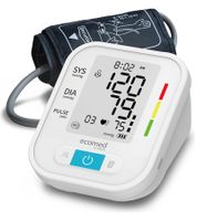 Misuratore di pressione arteriosa da braccio ecomed by medisana BU-95E con lettura di pressione sistolica e diastolica, pulsazioni, data e ora, misuratore di pressione digitale 23206 bianco