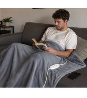Coperta riscaldante Sanitas SHD 76 con 6 impostazioni di temperatura, morbida e confortevole, 180x130 cm, 100-110 W, grigio chiaro