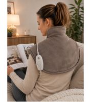 Scaldacollo/cuscino termico Sanitas SHK 66 per spalle e collo con 3 impostazioni di temperatura illuminate, grigio chiaro