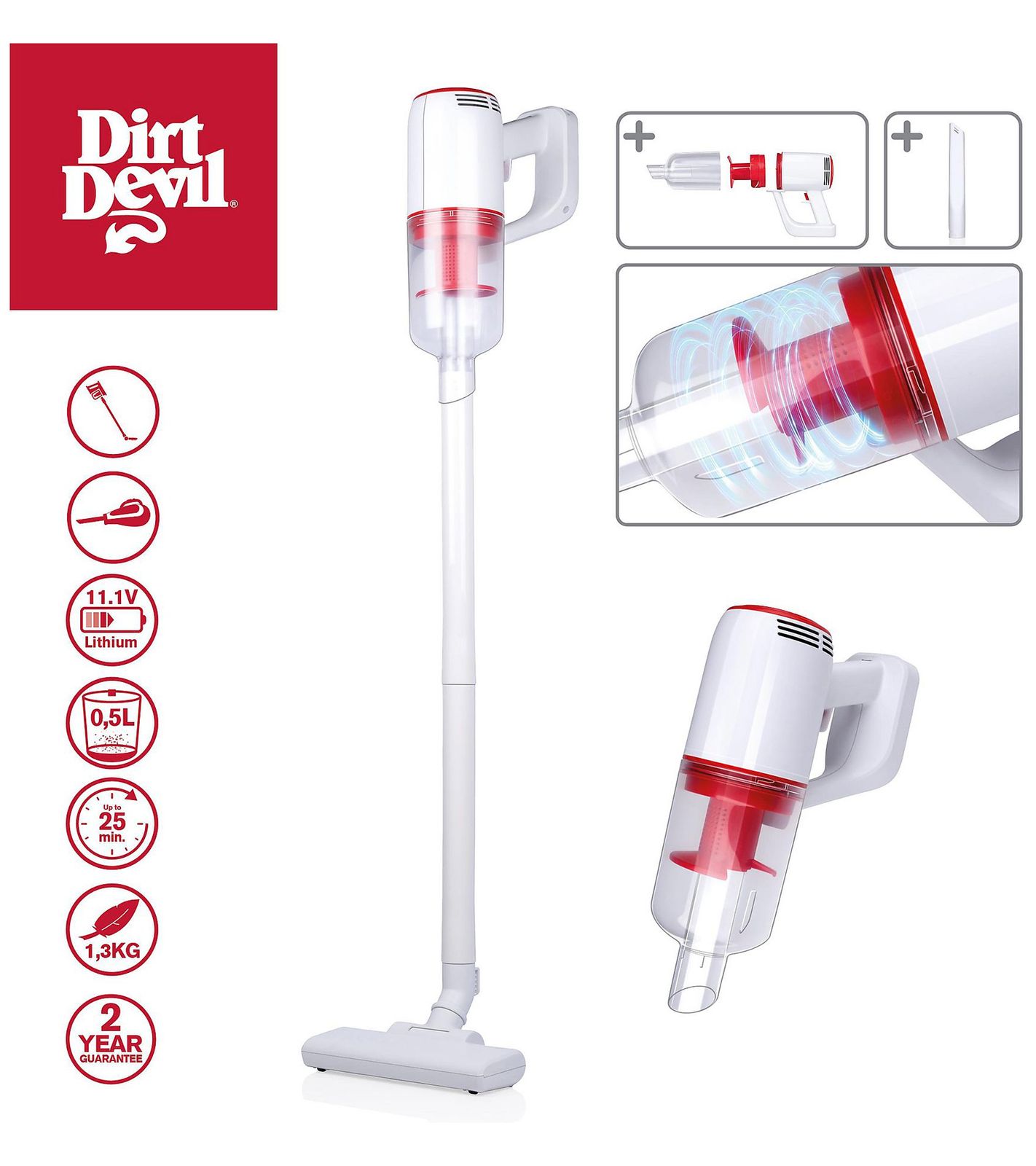 Dirt Devil 2-in-1 Akku-Stiel- und Handsauger