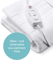 sanitas SWB 26 Wärmeunterbett aus weichem Vlies mit praktischen Fixierungsbändern 3 beleuchtete Temperaturstufen 150 x 80 cm Weiß