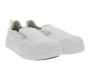 GARSPORT Auguste Low 2 S2 Herren & Damen Küchen-Sicherheits-Schuhe mit SSR-Gummieinsatz-Technologie Arbeits-Schuhe Koch-Schuhe GDS1500011 0002 Weiß