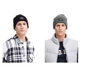 Gorro clásico SOLID SDIrwin para hombre con parche del logo, de punto (modelo 21301127-ME) en negro o gris