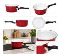 KRÜGER Enamel Gift Box with 6 Kitchen Items – 2 Cooking Pots, 2 Saucepans & 2 Enamel Mugs