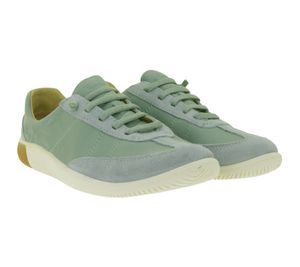 Baskets légères en cuir pour femme KEEN KNX T-Toe – Chaussures décontractées/sport avec laçage élastique (1031233 Ice Green/Birch)