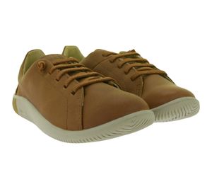 Baskets élégantes en cuir pour femme KEEN KNX Lace – Chaussures décontractées à lacets inspirées de la marche pieds nus (1029025 Plaza/Taupe)