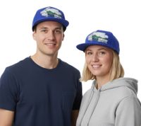 Casquette unisexe Green SYLT (modèles « Green Island SYLT » ou « Windsurf World Cup SYLT ») à visière plate et réglable – Bleu