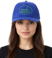 Casquette unisexe Green SYLT (modèles « Green Island SYLT » ou « Windsurf World Cup SYLT ») à visière plate et réglable – Bleu