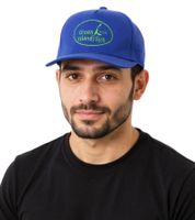 Casquette unisexe Green SYLT (modèles « Green Island SYLT » ou « Windsurf World Cup SYLT ») à visière plate et réglable – Bleu