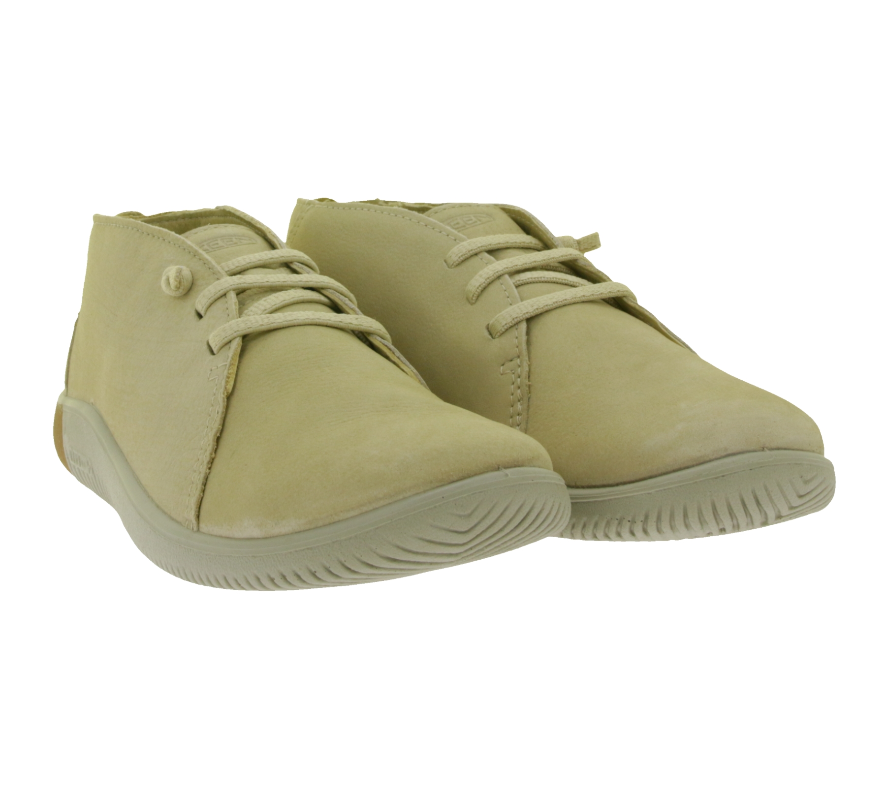 Comfortable KEEN KNX Chukka Women's Leather Barefoot Shoes – Lightweight Lace-Up Casual & Everyday Shoes (Beige, 1030231)