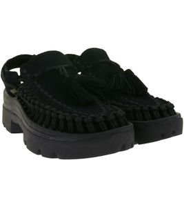 Sandalias de plataforma unisex KEEN UNEEK PLT Tassel: sandalias casuales y modernas con un innovador diseño de dos cordones (1030336 Negro)