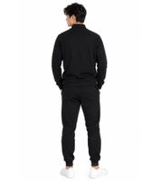 Australian Herren Lounge-Wear-Set 2-teilig Baumwoll Half-Zip-Pullover & Jogginghose mit Logo-Schriftzug AF72 Schwarz