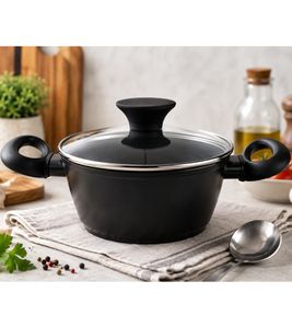 Russell Hobbs Suppen-Topf mit Glasdeckel 16 cm 1,8 Liter Kochtopf **B-Ware – geprüft & funktionell einwandfrei** RH03479PMFOB Schwarz
