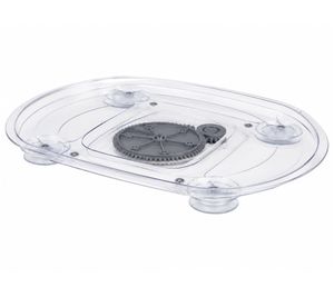 Vassoio girevole per frigorifero HEDURA 42 cm, rotazione a 180°, organizer senza BPA **Articolo di seconda scelta - Testato e perfettamente funzionante** Trasparente