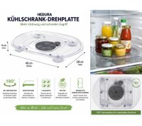 Vassoio girevole per frigorifero HEDURA 42 cm, rotazione a 180°, organizer senza BPA **Articolo di seconda scelta - Testato e perfettamente funzionante** Trasparente