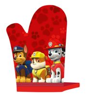 3-teiliges nickelodeon PAW PATROL Schürzen-Set mit Handschuh, Schürze und Untersetzer aus reiner Baumwolle **B-Ware – geprüft & funktionell einwandfrei** 05-15120-25-03 Rot
