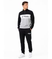 Completo da casa da uomo Australian Homewear: felpa con mezza zip in cotone e pantaloni da jogging con logo AF69, nero