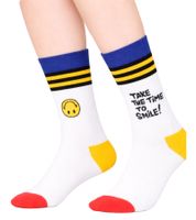6 Paar Happy Socks Collector's Edition Unisex Baumwoll-Socken Sparpack mit Smiley-Print Alltags-Strümpfe in Geschenk-Box XATSMI08-9300 Bunt